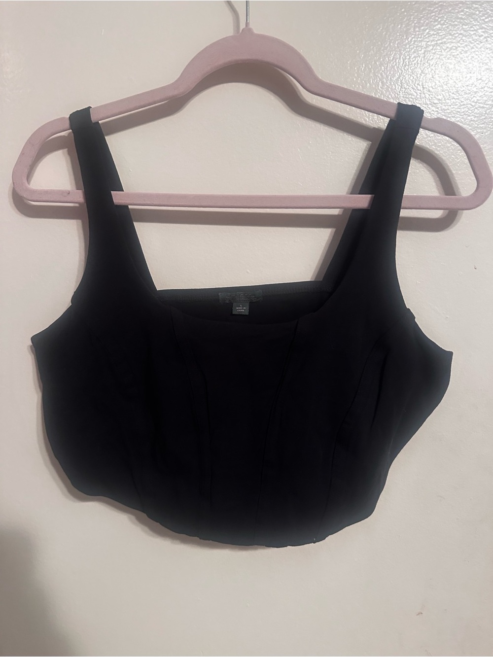 wild fable Black Square Neck Crop Tank